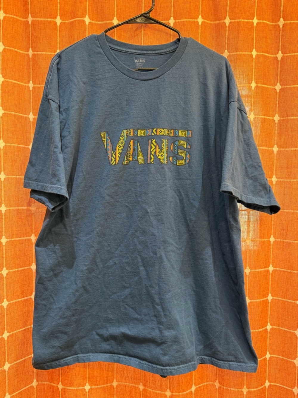 Vans Navy Short Sleeve Tee with Patterned Logo